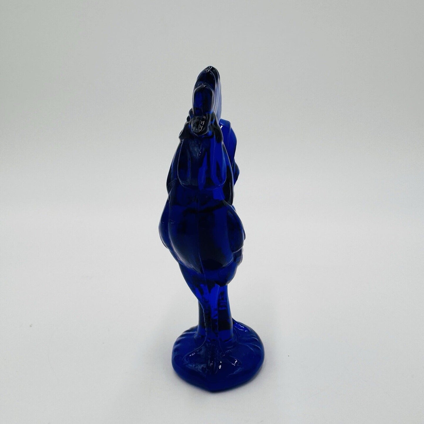 Westmoreland Art Glass Cobalt Blue Rooster Figurine 4” Vintage MCM