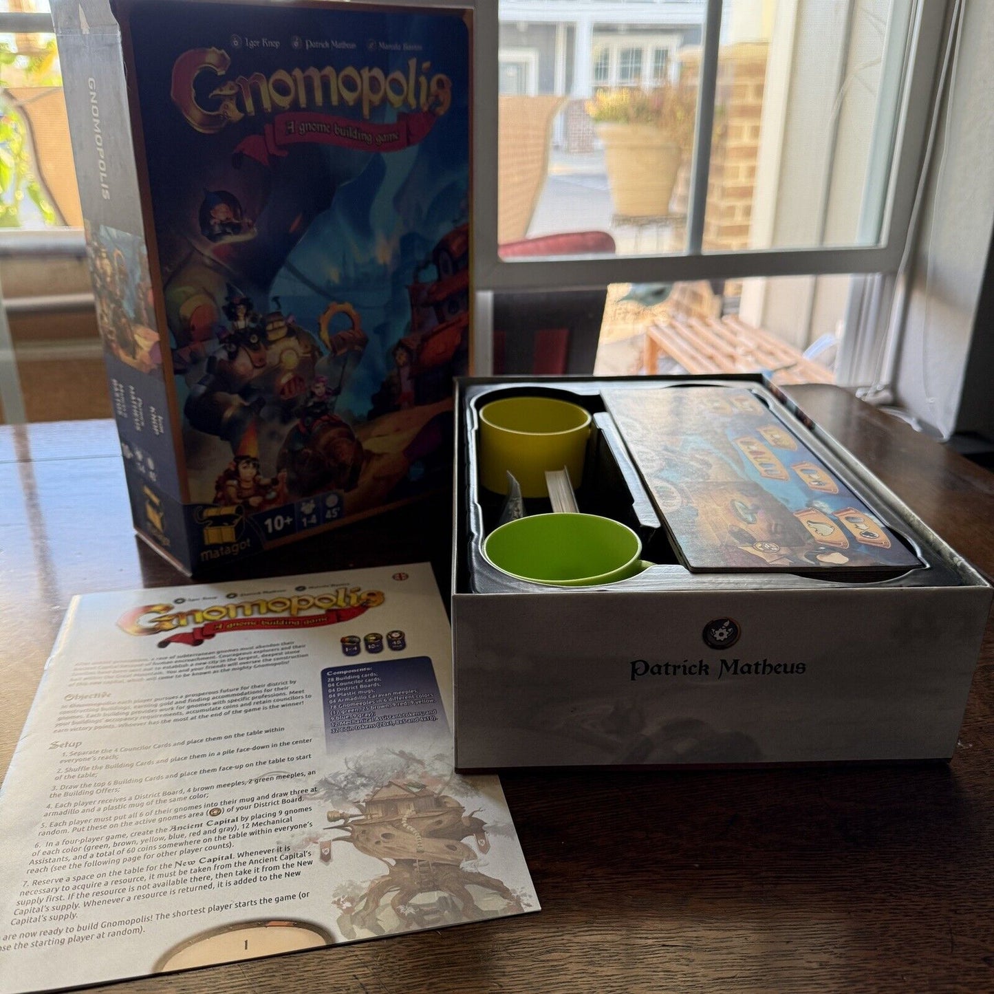 Gnomopolis: A Strategic Gnome Building Deck & Dice Building Game For 1-4 Players