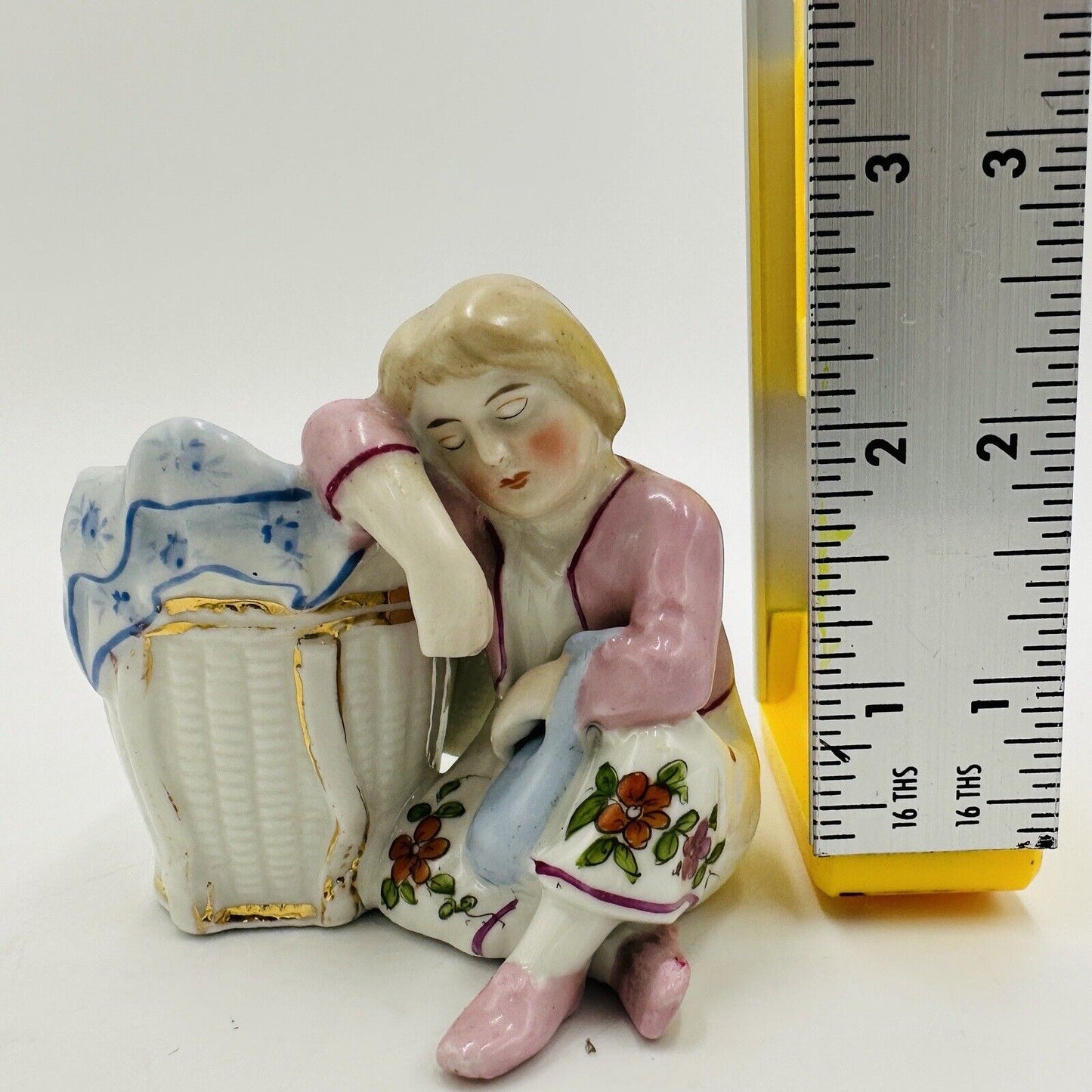 Conta & Boehme Figurine Girl Resting  Porcelain German 1890 Antique Small Detail