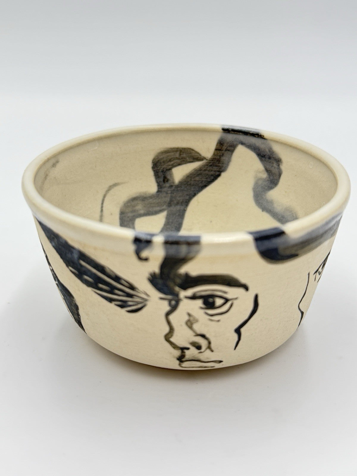 Rare Signed Studio Art Pottery Wretched Stench By B Clower Bowl Expressionist