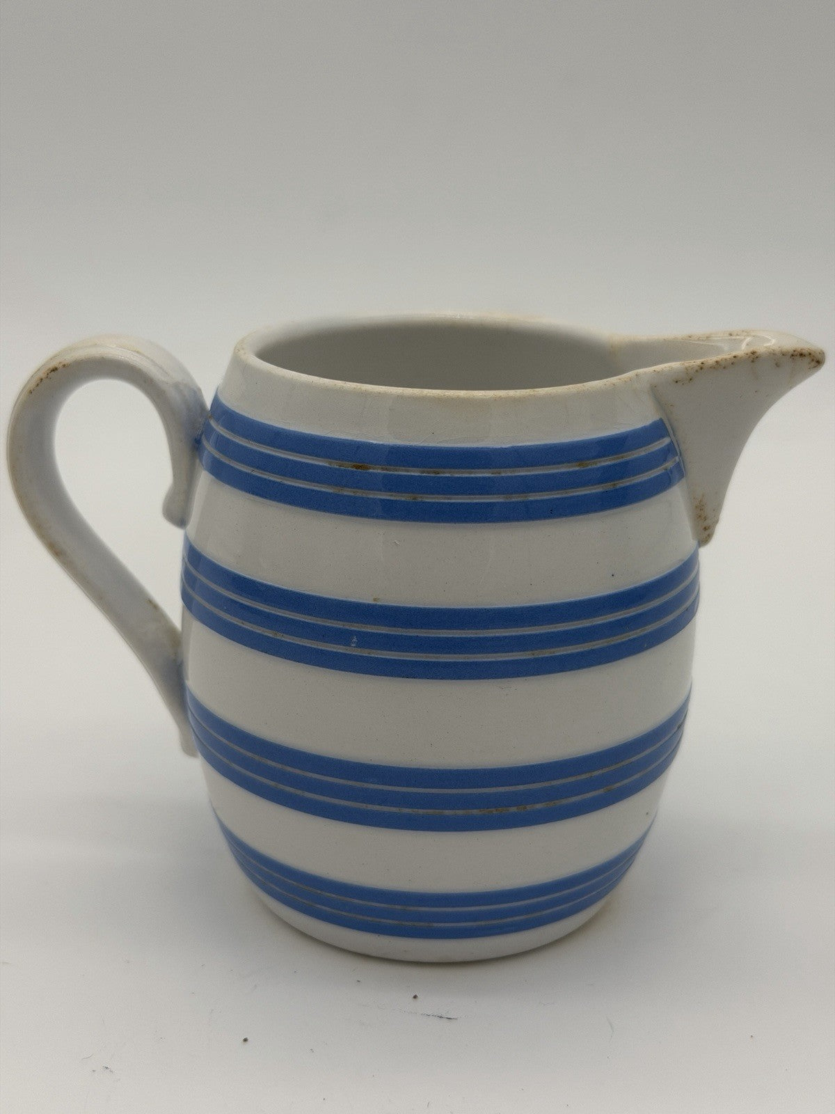 Vintage Villeroy & Boch Dresden Porcelain Saxony Blue Striped HG #7 Pitcher