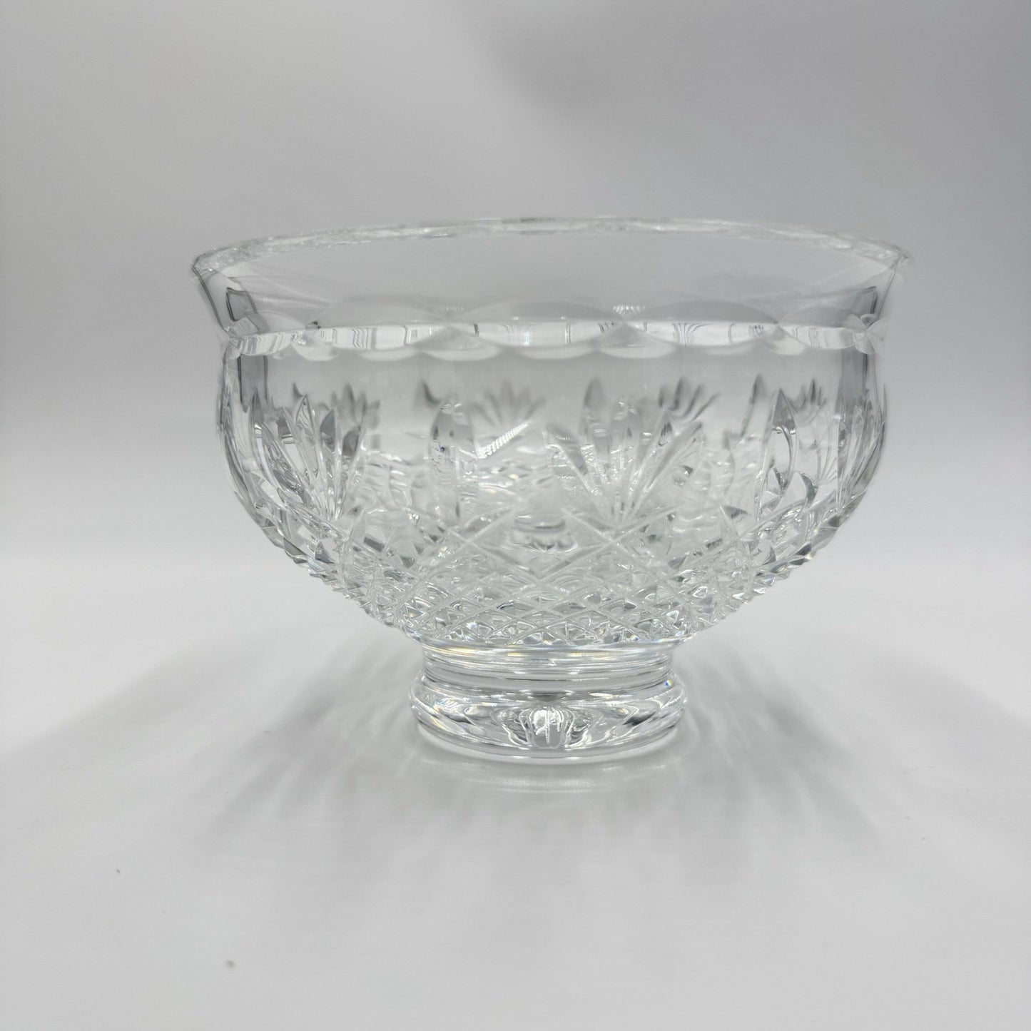 Vintage Waterford Crystal Killarney Footed Bowl 6in Ireland Etched Clear