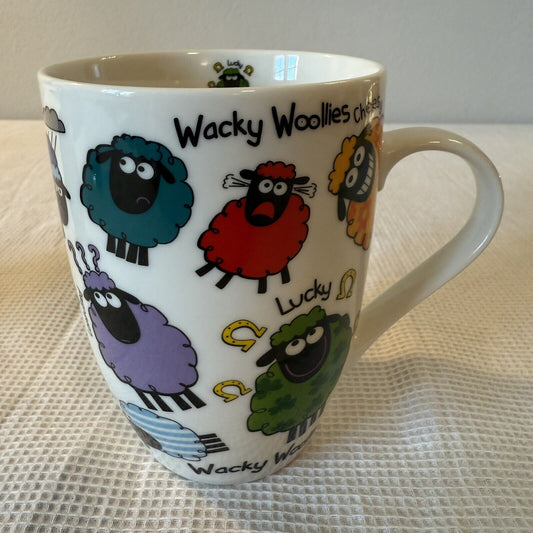 Ireland Wacky Woolies Porcelain ceramic Coffee Mug Sheep Colorful Crazy Happy