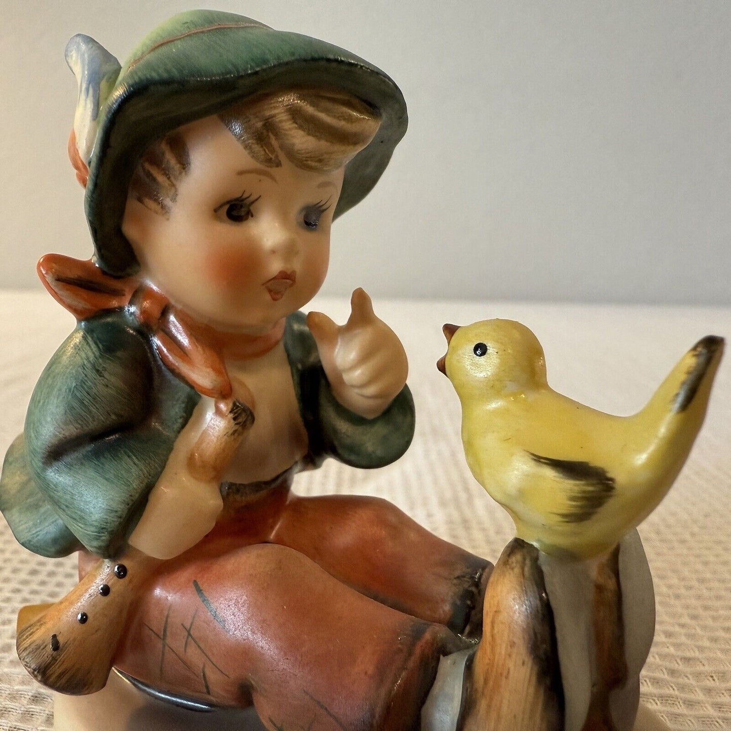 Globel Hummel Singing Lessons #63. Height: 3 in-Boy Teaching a Bird To Sing