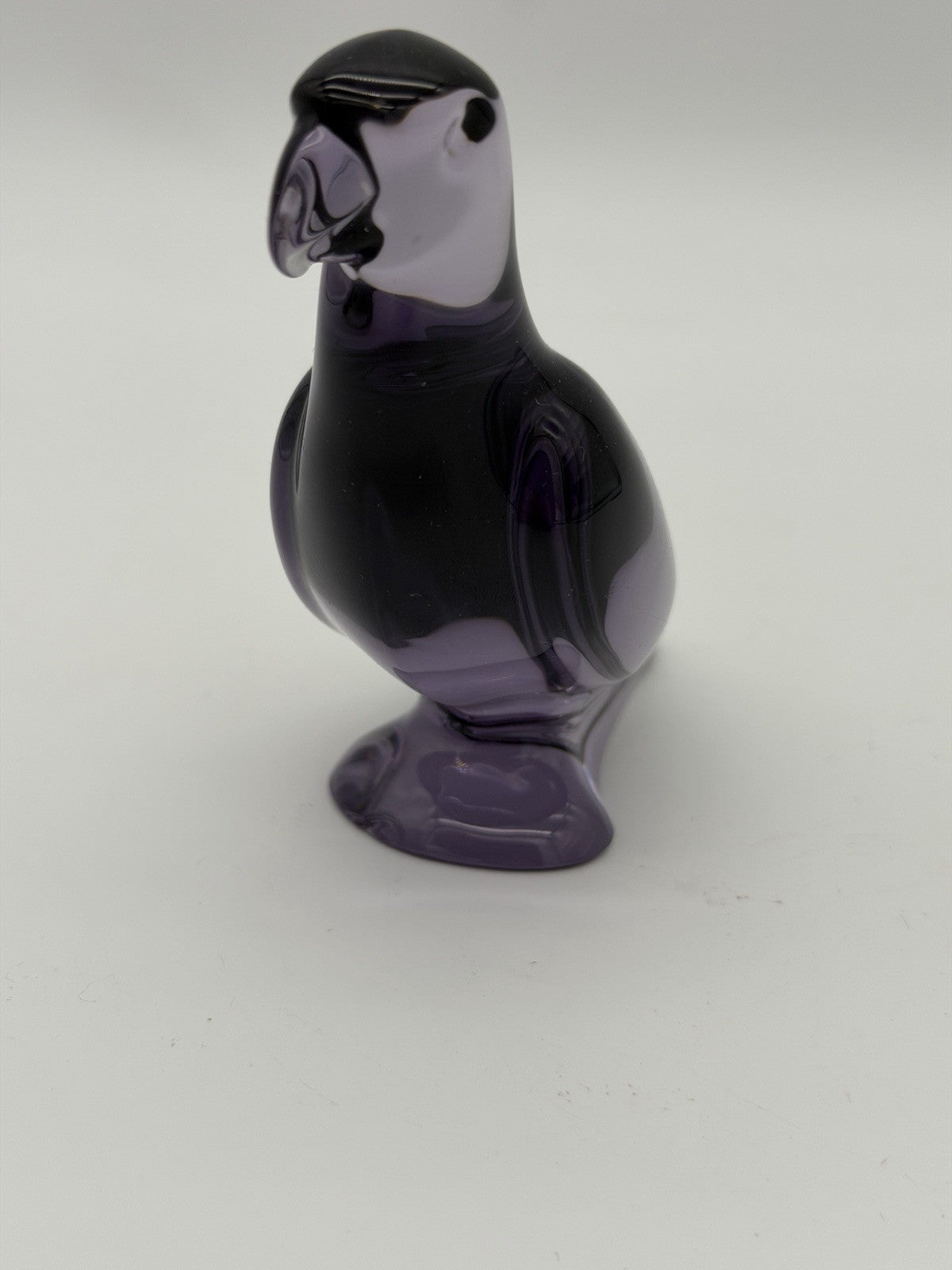 Baccarat Crystal Amethyst Purple Parrot Bird Figurine Signed (flawed)