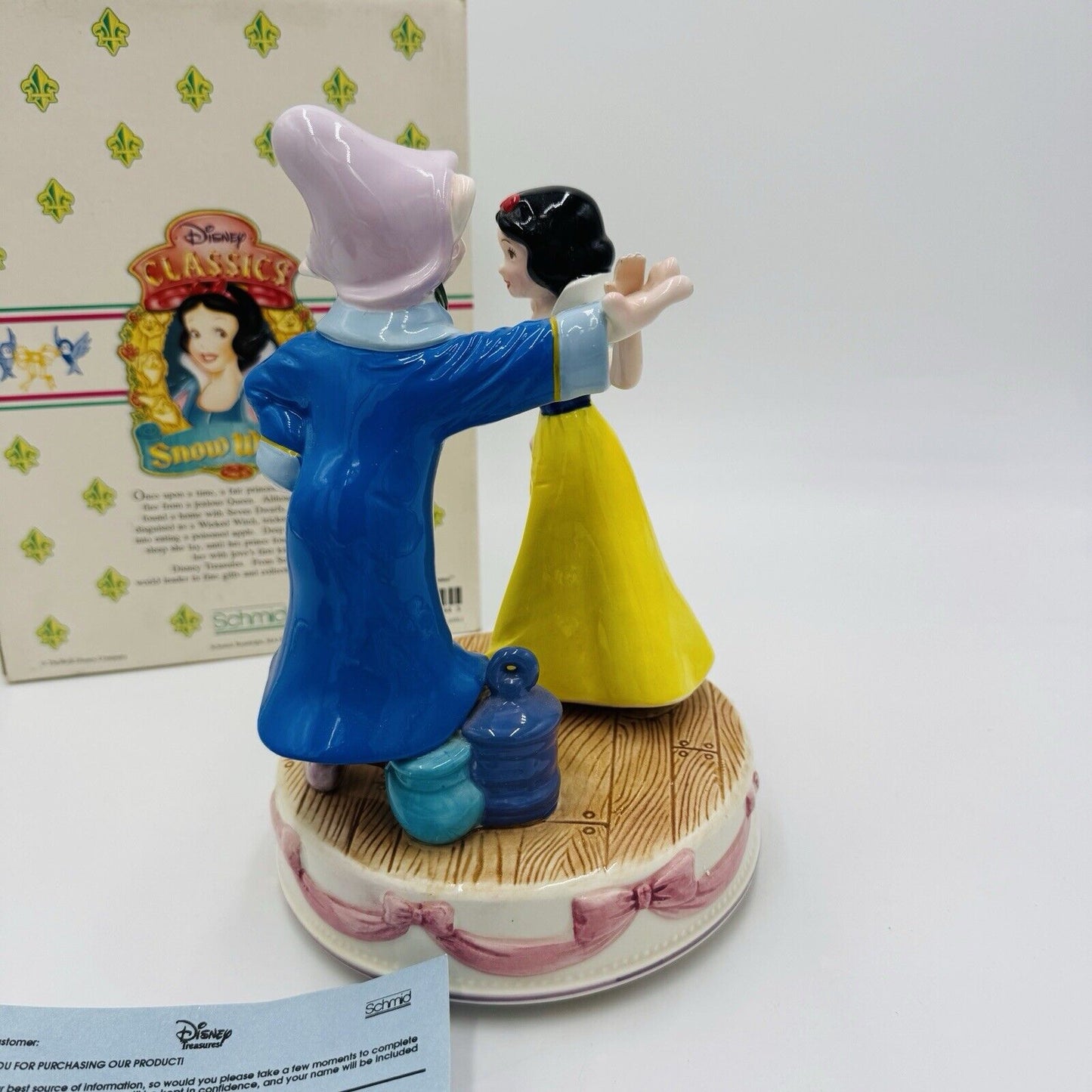 Schmid Disney Snow White Music Box Plays “Someday My Prince Will Come” Ceramic