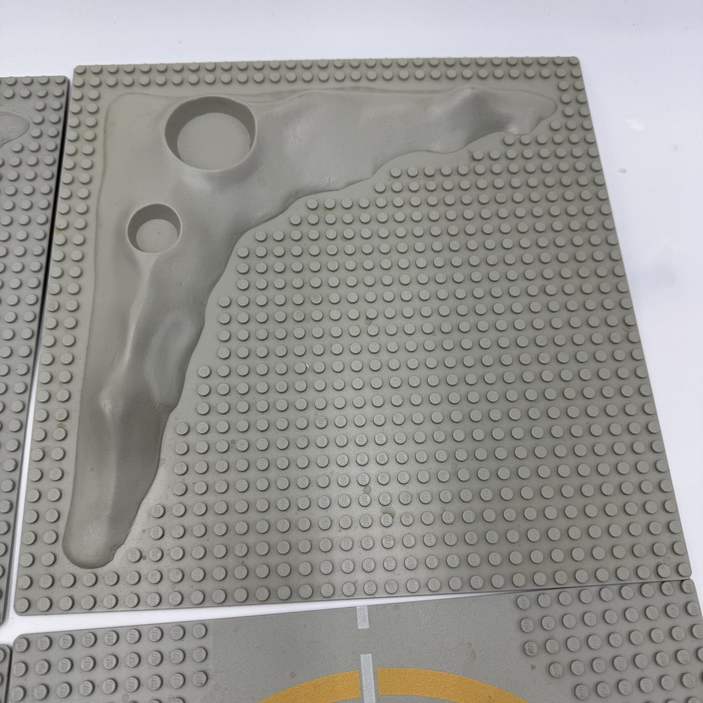LEGO Lunar Moon Crater Plate Baseplate Raised 9.5”x9.5 Vintage 4 PCs