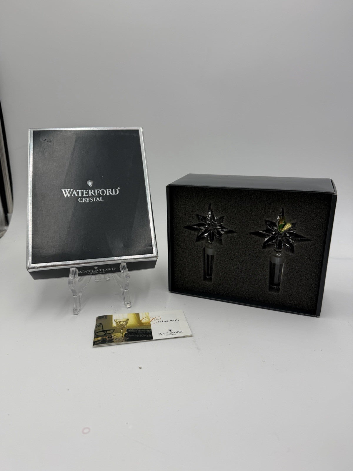 Waterford Crystal Austria congratulations Stopper Star Set 2 Boxed COA