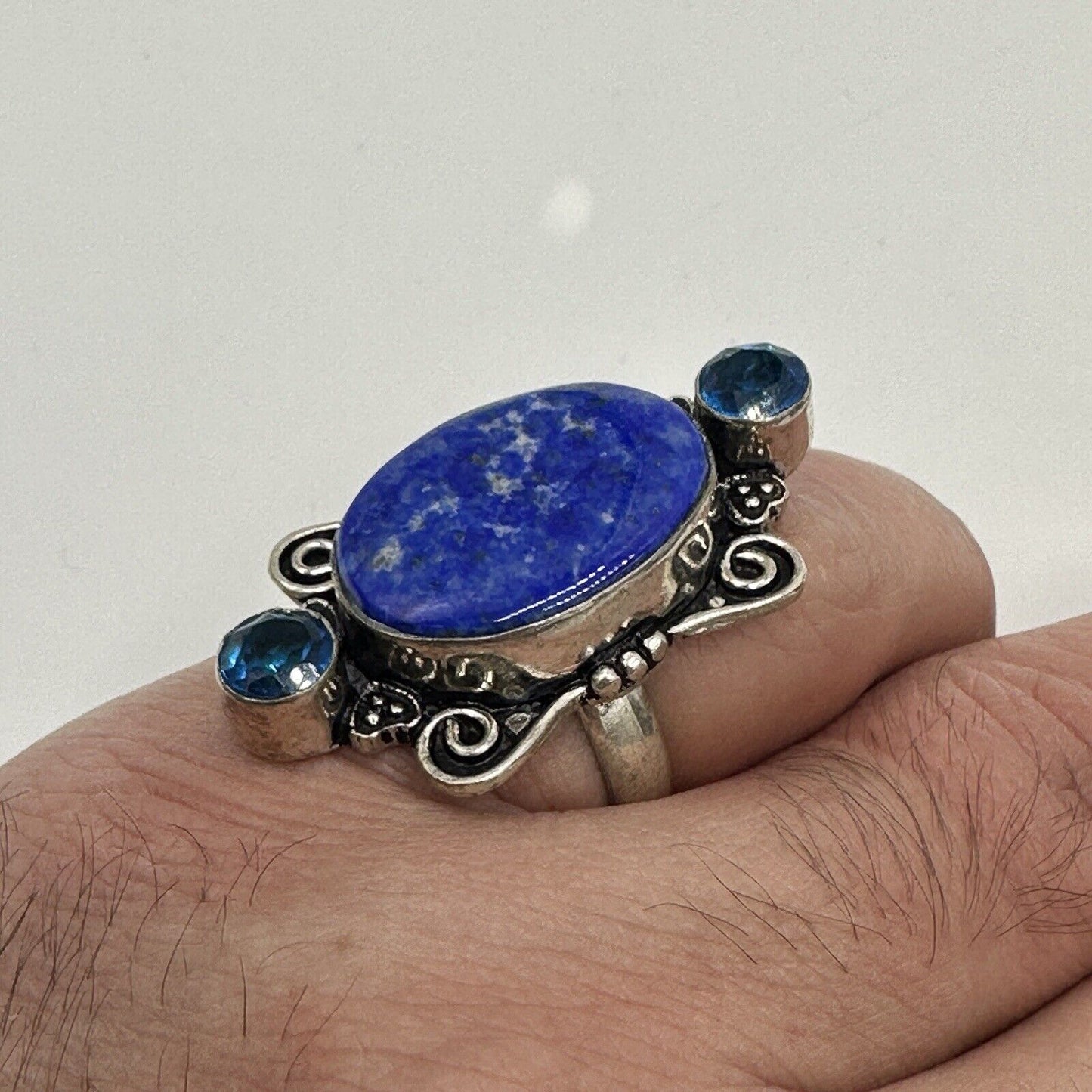 Lapis Women's Jewelry Ring Size 5 Sterling Silver 925 Lazuli Blue Antique