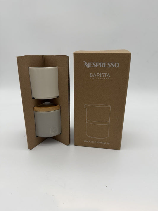 Nespresso Barista Collection Stackable Serving Sugar & Creamer Set New