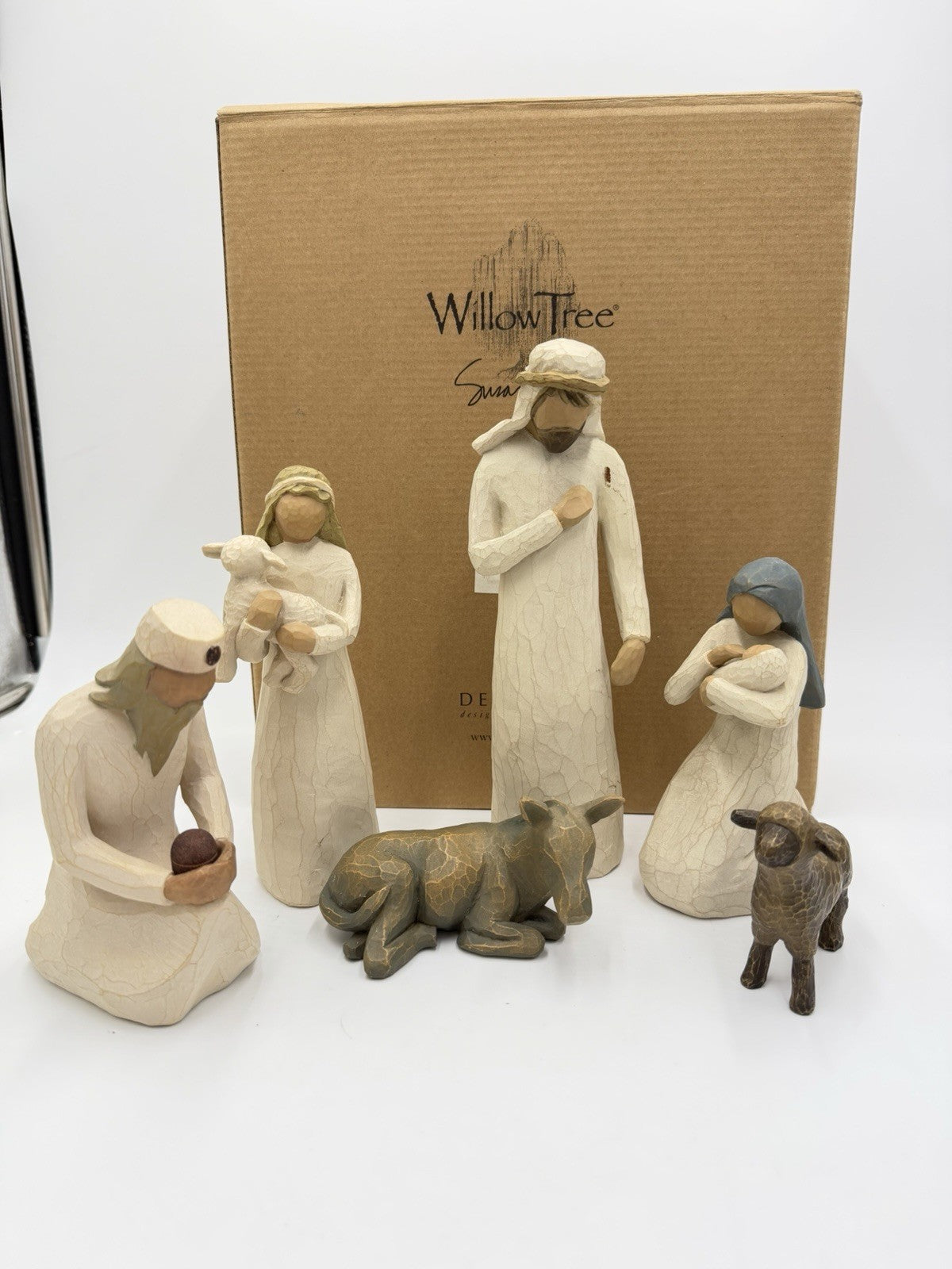 Willow Tree nativity set 6 PCs Christmas Mary Joseph Shepherd Animals