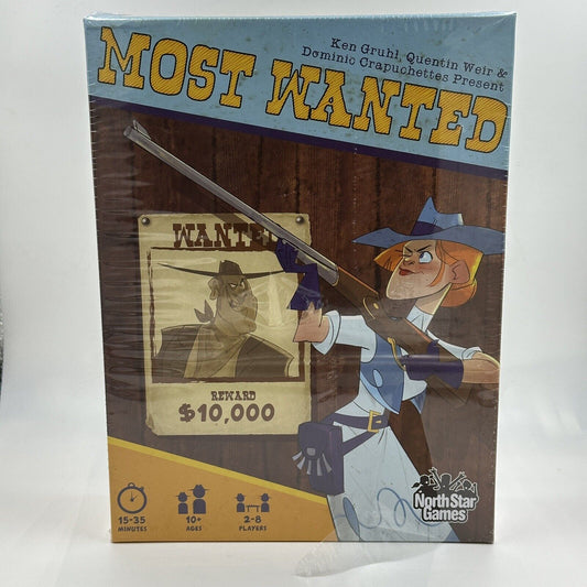 Most Wanted Card Game North Star Games Poker Twist Old West Board 8 Players Fun