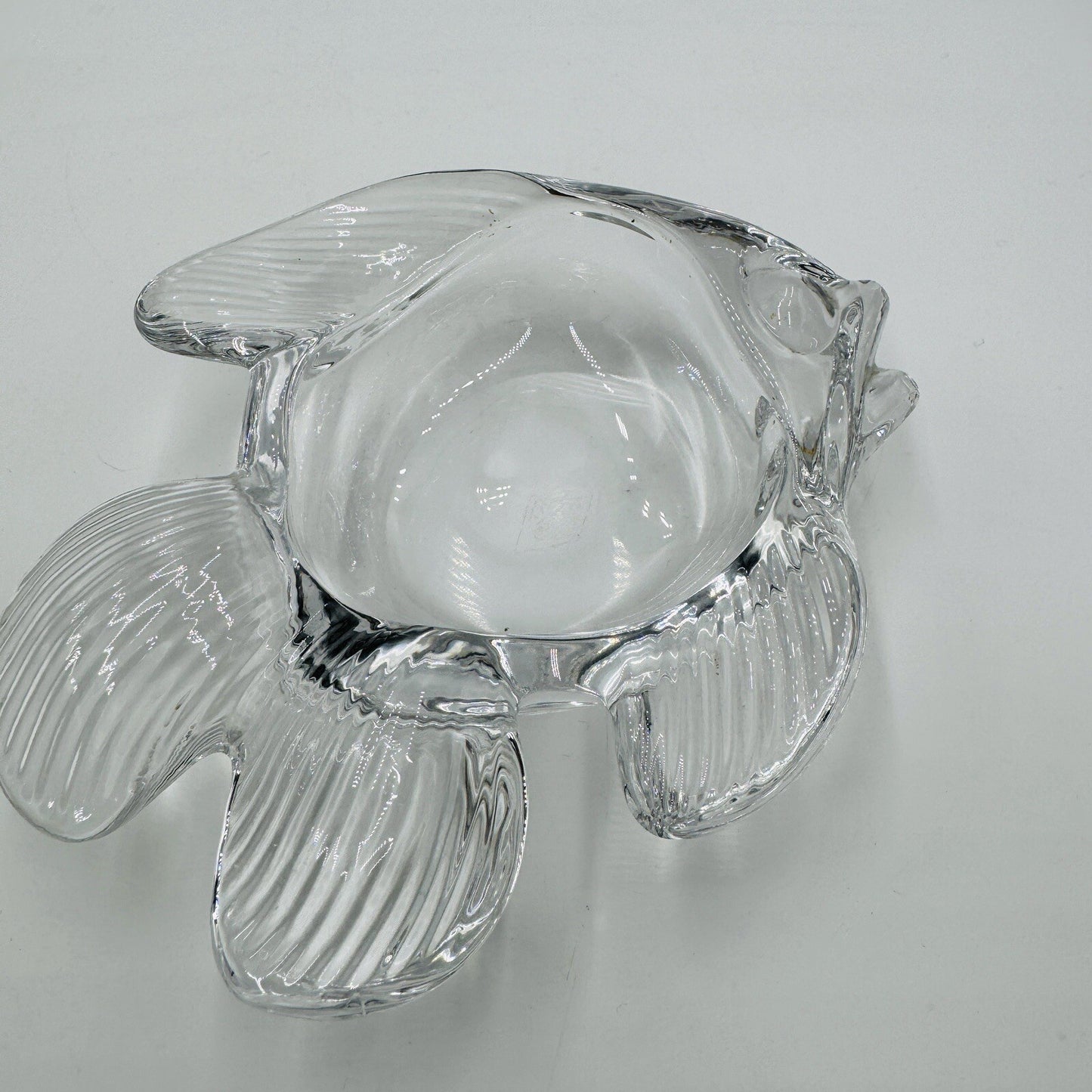 Fish Shaped Candy Trinket Art Vannes France Crystal Ring Dish 2”H x 6.5"L