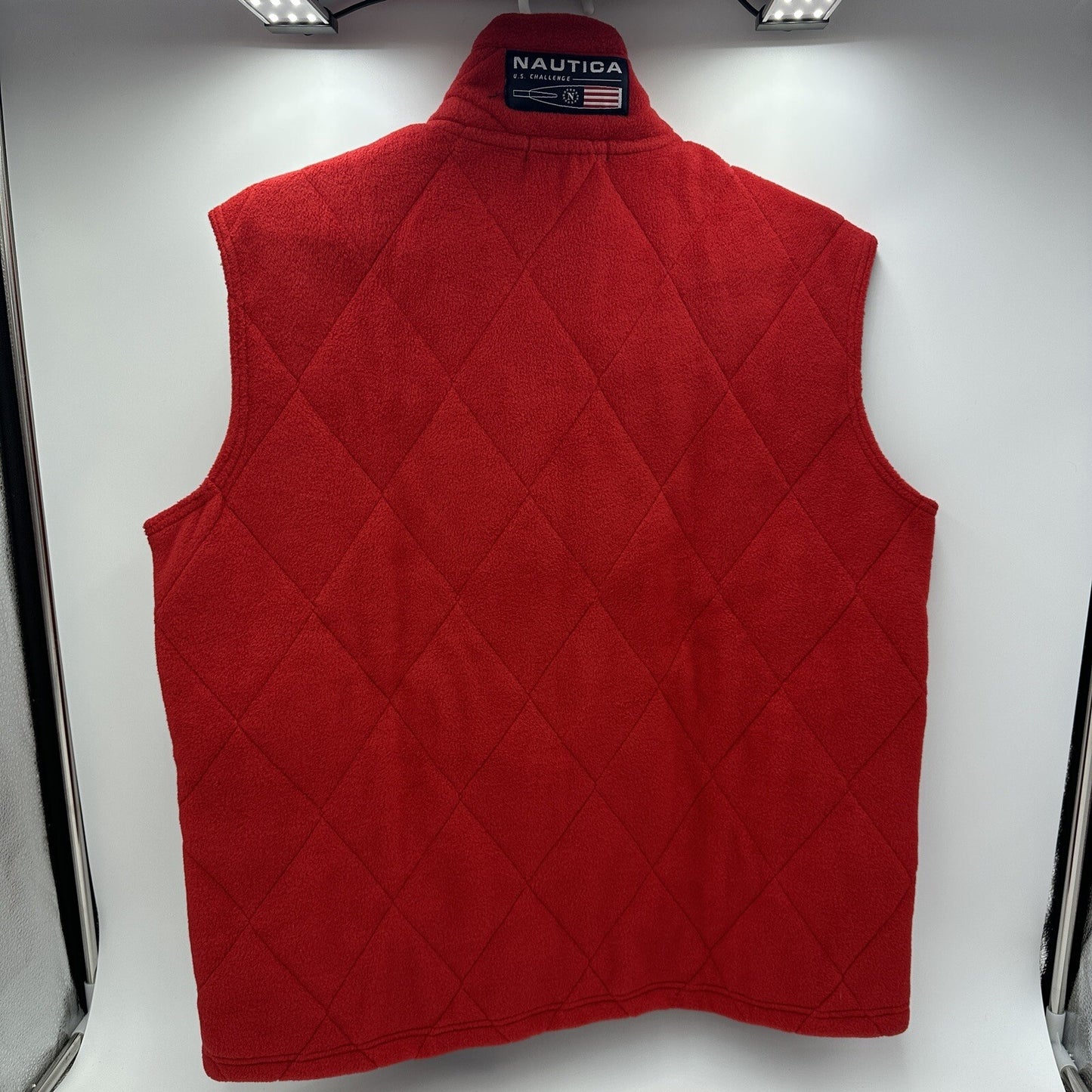 Nautica Nautech Women's Size S Vest Made in USA Regular Fit Fleece Red Quilted