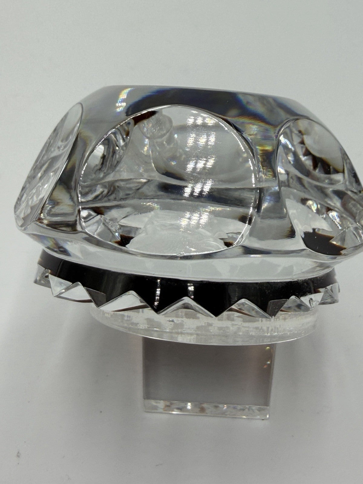 Baccarat France Crystal JAMES MONROE Sulphide Paperweight Ruby Red Faceted