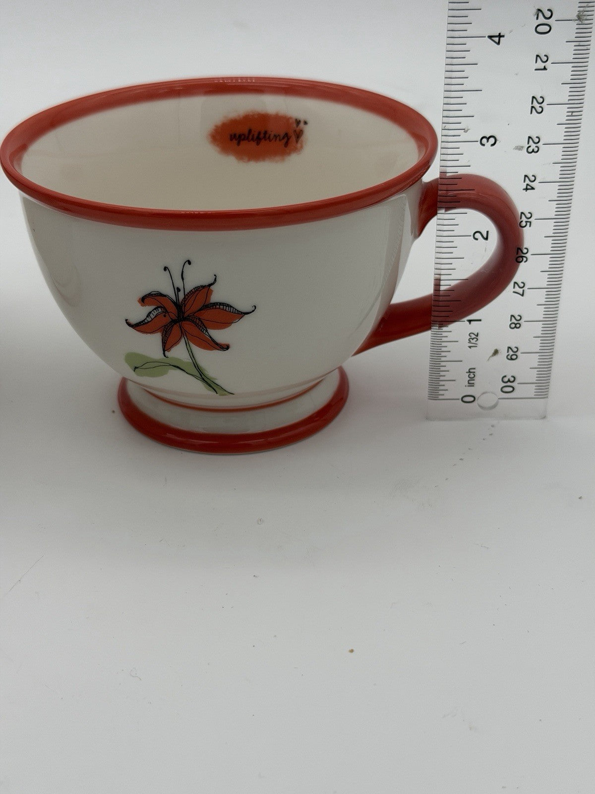 Starbucks Inspiring Uplifting 10oz Floral Footed Cup COFFEE TEA 2006 Floral Mugs