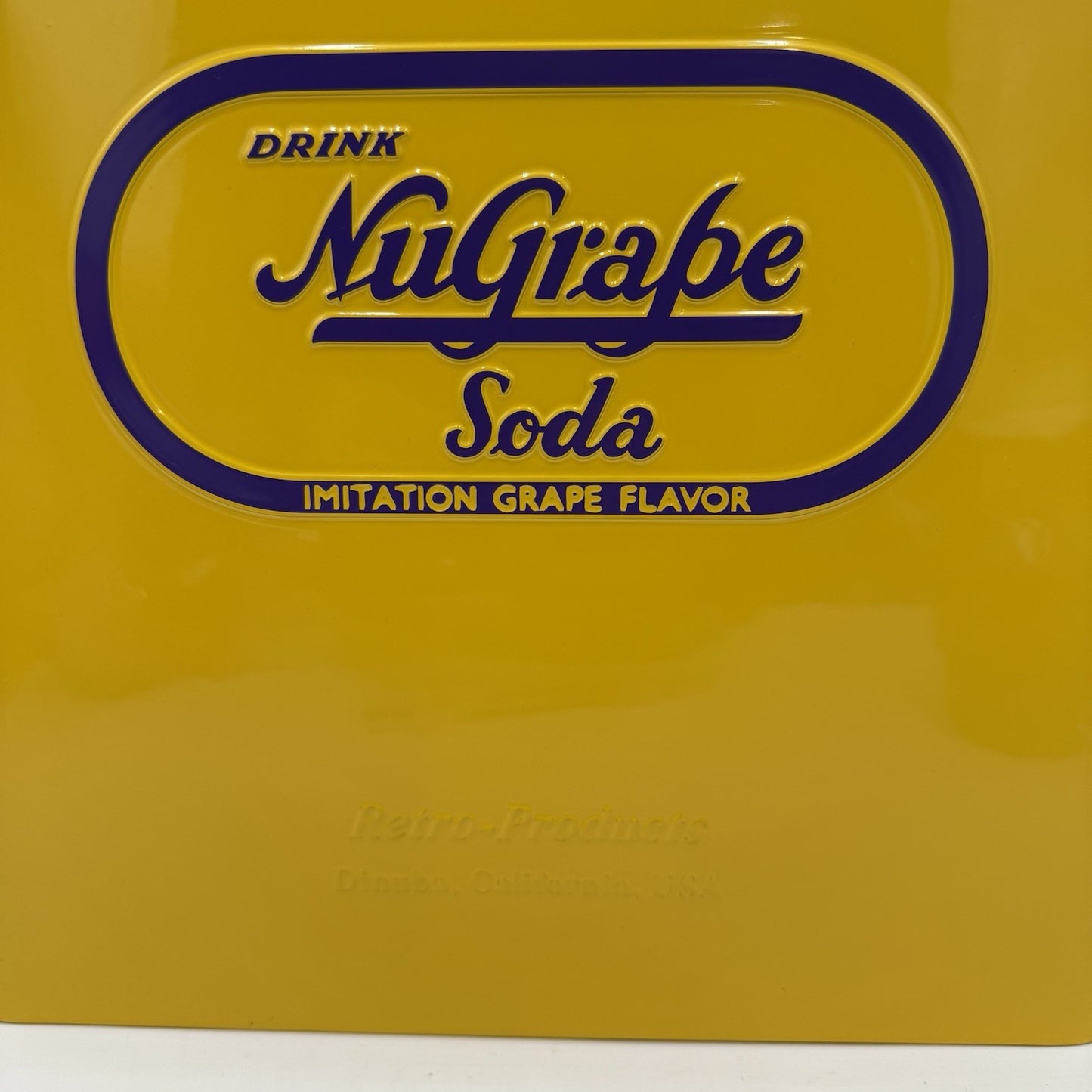 Vintage Style Cooler Advertising Nu-Grape Soda Retro Products Yellow Picnic CA