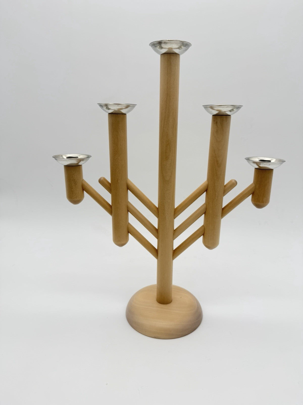 Aarikka Finland 5-arm candelabra Rapsodia line wood pine folk Art Candle Holder