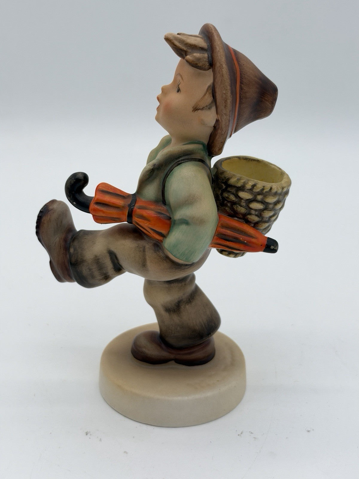 Hummel Goebel 1949 Mark Globe Trotter Boy Painted Figurine Porcelain Antique