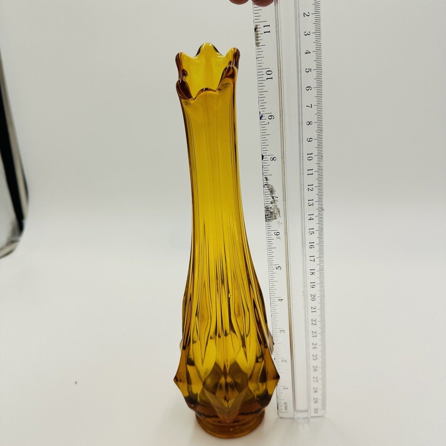 Kanawha Vase Amber Glass Vintage Home Decor 11in Tall Large Bud