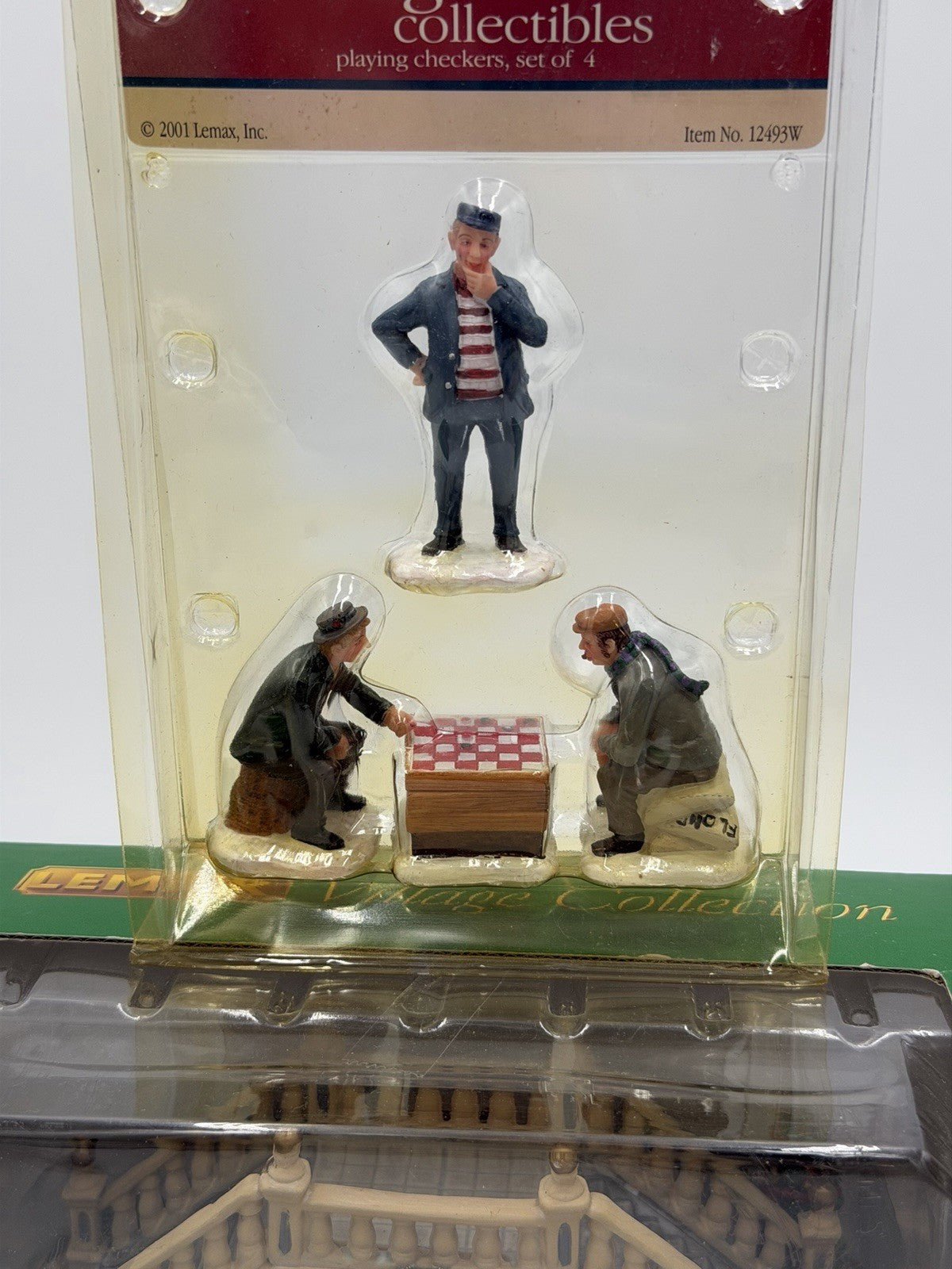 Lemax Christmas Village Table Accent Park Footbridge & Playing Checkers Set