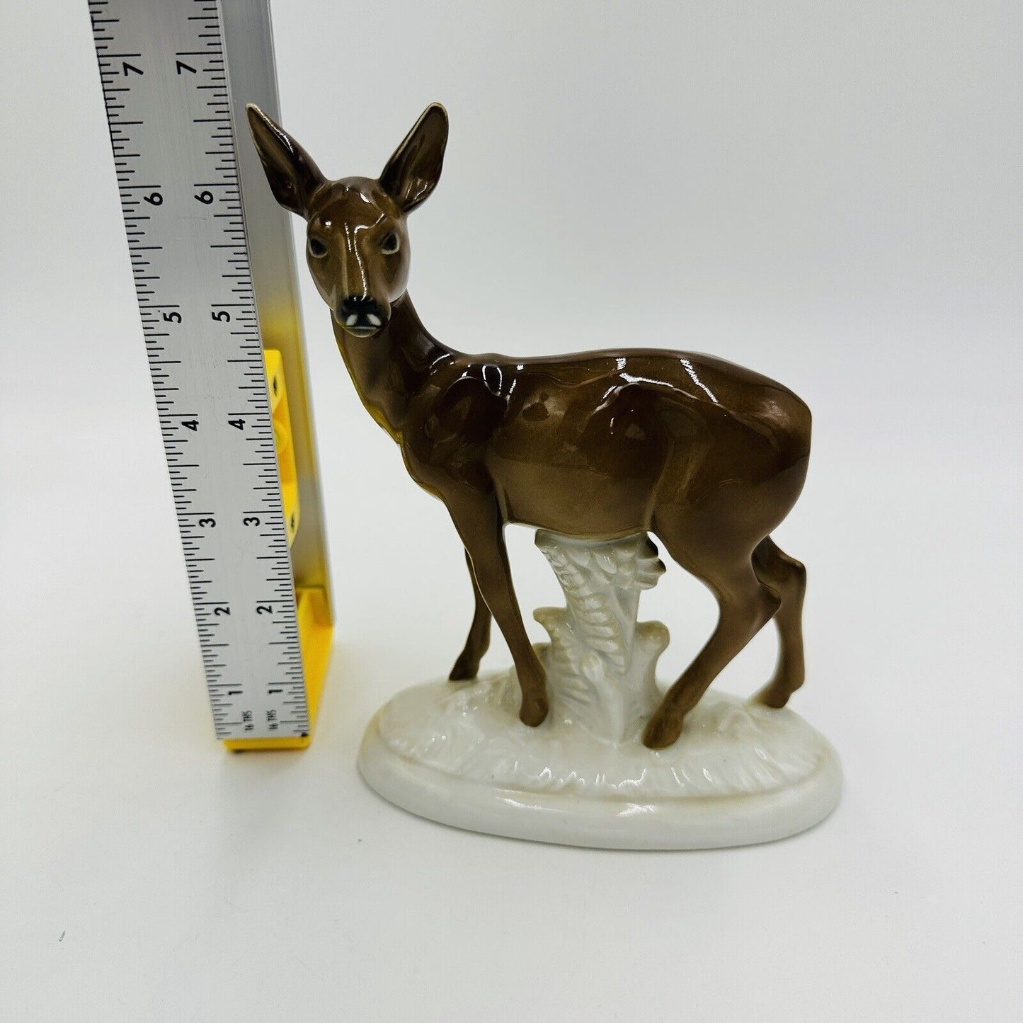 Gerold Deer Figurine Porcelain Bavaria Germany Glossy Brown Vintage Porzellan