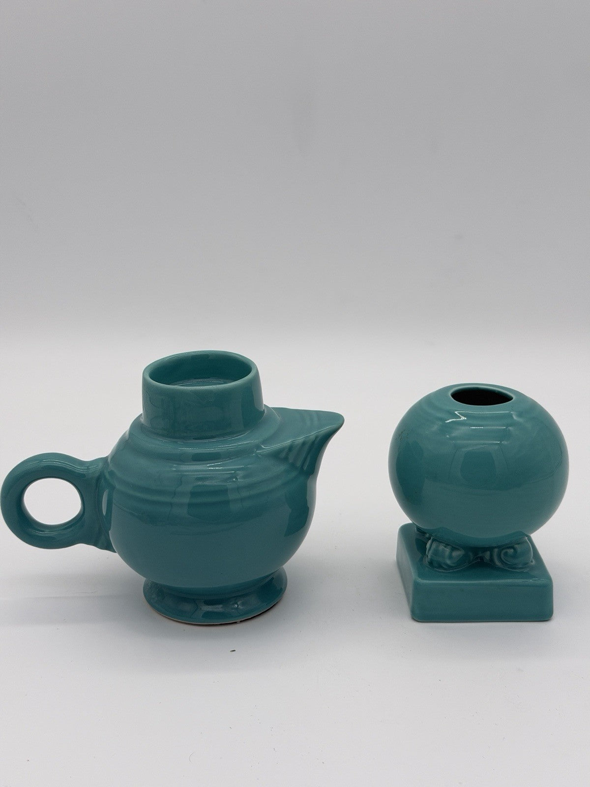 Fiestaware Turquoise Pottery Candleholders Set 2 PCs Fiesta USA