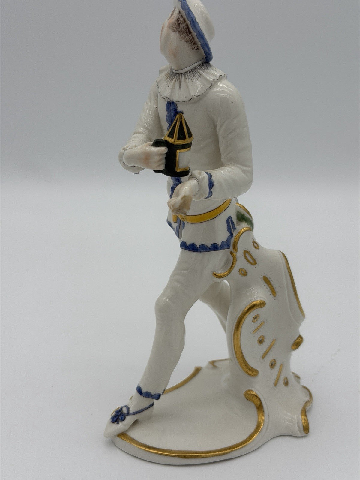 Nymphenburg Pierrot  Commedia Dell'Arte F.A Bustelli Circa 1900 Antique Figurine