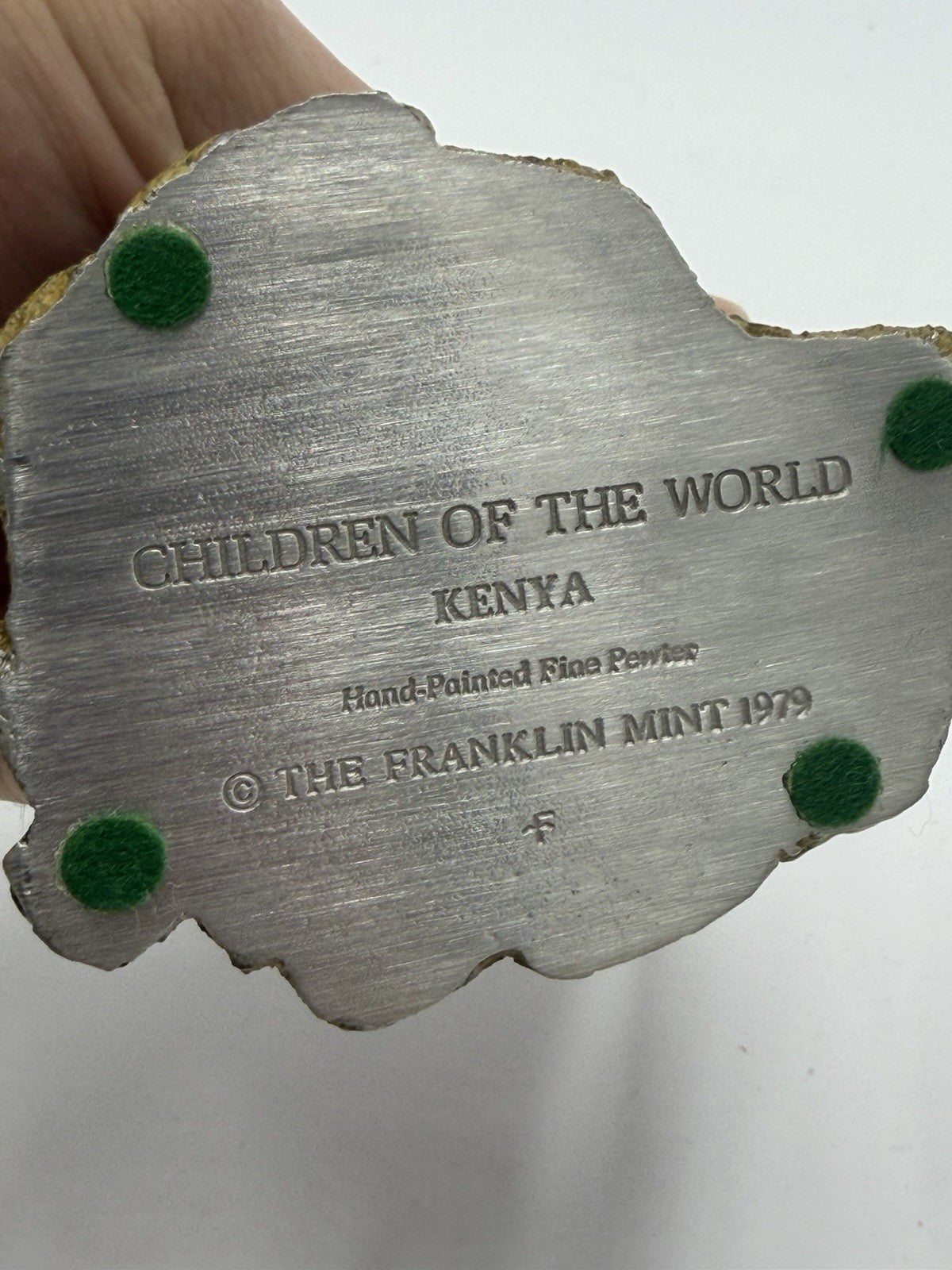 Franklin Mint 1977 Children Of The World Kenya Boy Fine Pewter Figurine