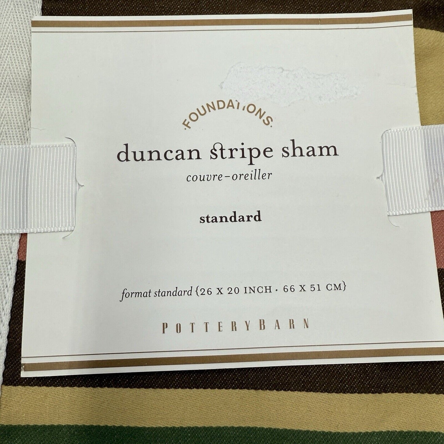 Pottery Barn Duncan Striped Heavy Cotton Queen King Duvet & 2 Standard Shams New