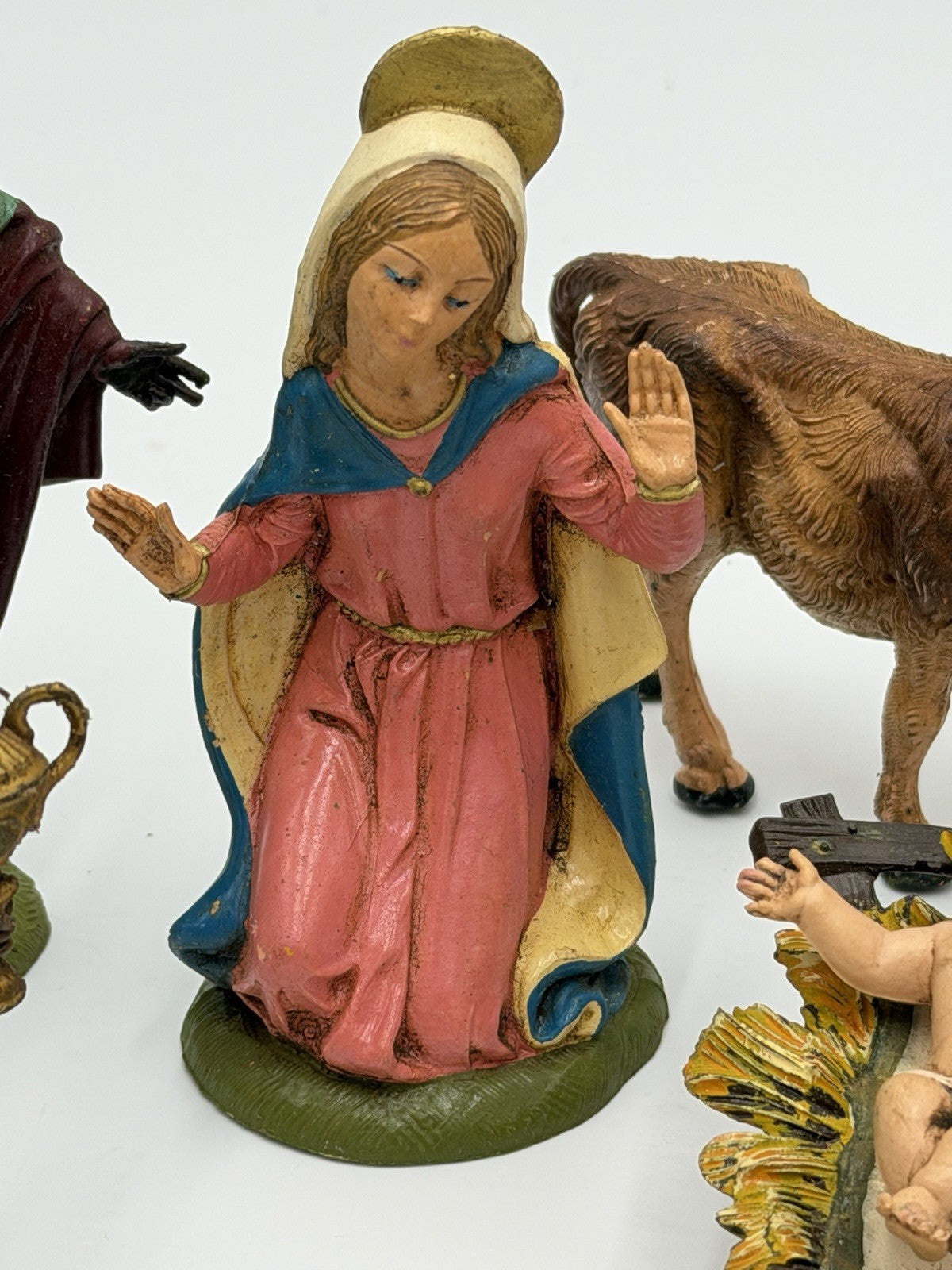 Vintage Depose Italy PVC Nativity Set 22 Pieces Mary Joseph Jesus Wise Men