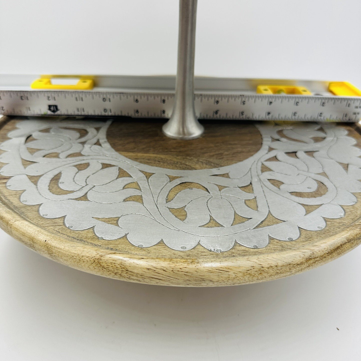 Rajasthan Artisans Cake Stand Brown 2 Tier Wood 17in H Farmhouse Country