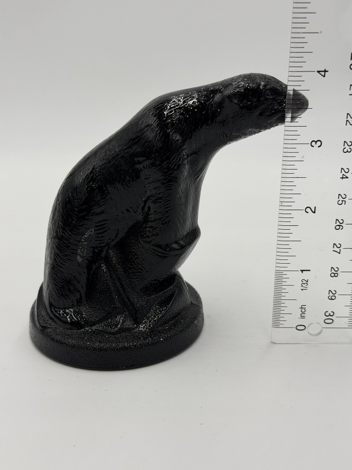 Vtg Summit Art Glass Company  Polar Bear Black Figurine 1972 Rare