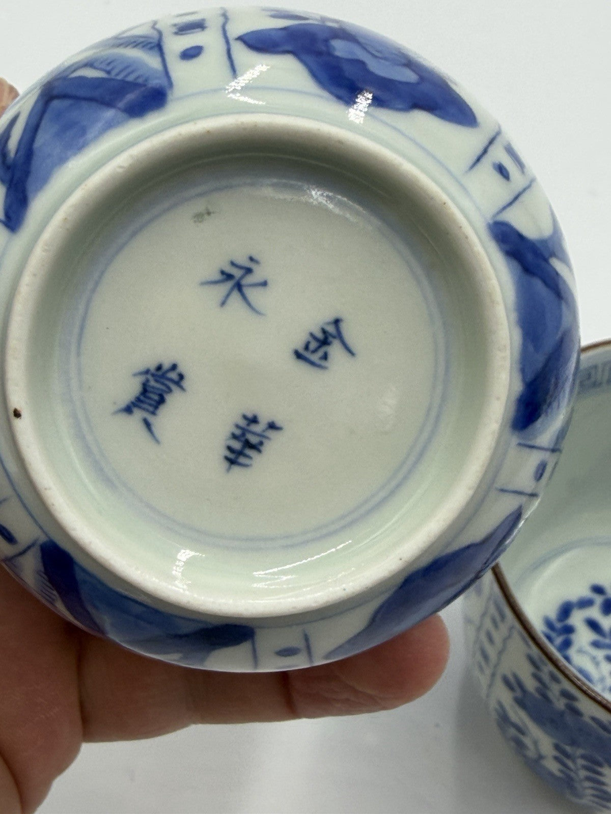 Qing Dynasty 19th  Jingdezhen folk kiln blue & white porcelain teacups