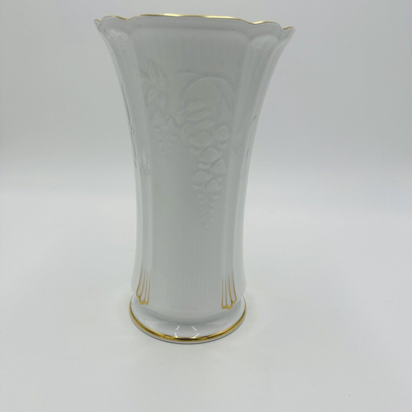 Okura Vase Japan Commemorative Morimura Bros 9in H Porcelain White Gold