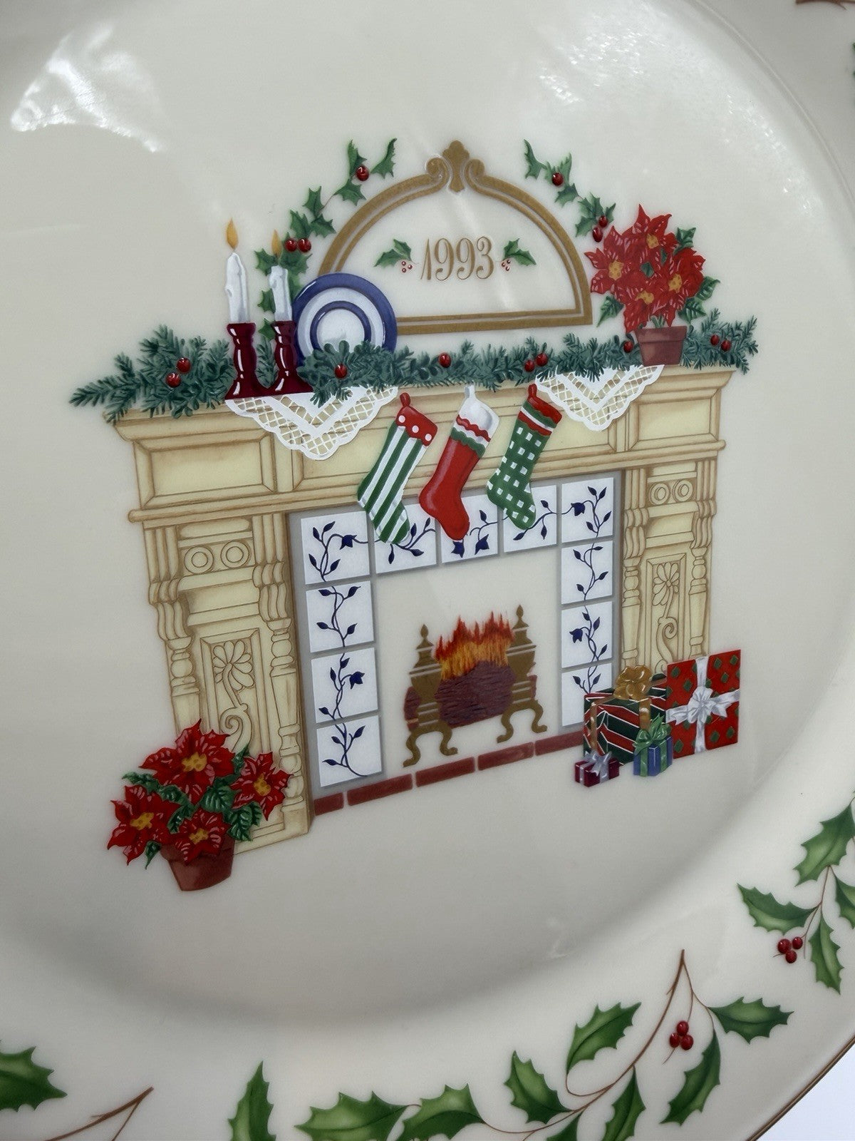 Lenox Porcelain USA  Annual Holiday Collector 11”plate 1991 1992 1993 1994 Set 4