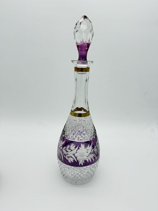 Ebeling & Reuss Marchioness Crystal Cordial Wine Decanter Amethyst W/stopper