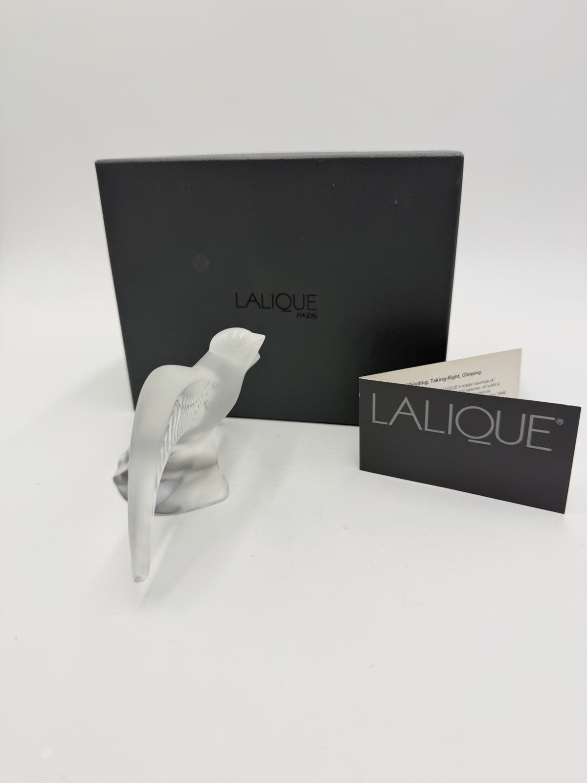 Lalique Crystal France Paris Swallow Taking Flight Martinet Bird Frosted Figurin