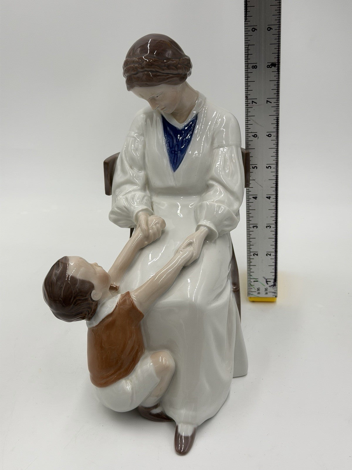 B&G Bing & Grondahl 9" Porcelain Mother & Son Child 1642 Denmark  Figurine Large
