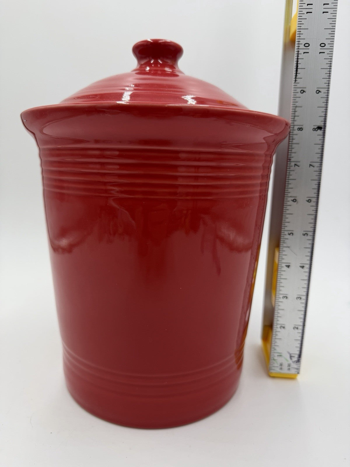 Fiesta Ware USA Homer Laughlin Fiestaware 10" Large Red Canister W/Lid Scarlet