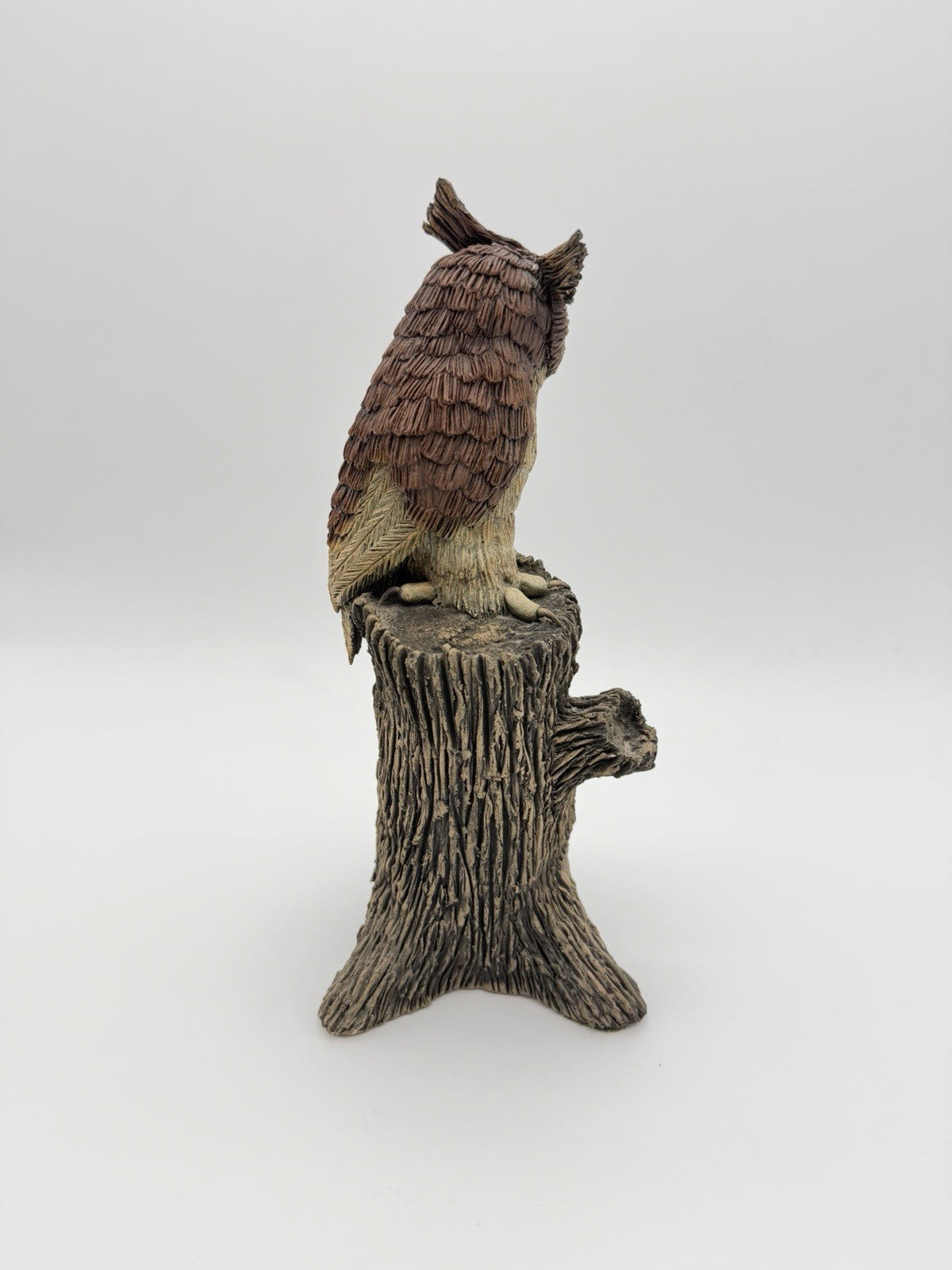 Clarence Cameron Studio Art Pottery Owl on a Branch Sculpture 11” Signed 1973
