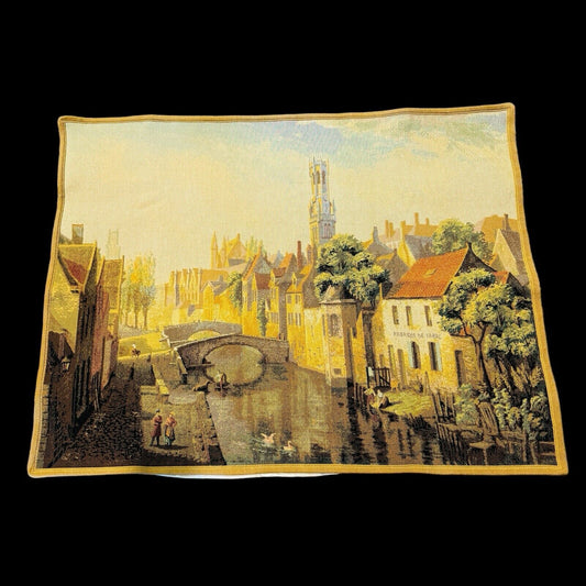 Flanders Woven Wall Tapestry Belgium Made Vintage 38”x 28” Mint Art Fabric