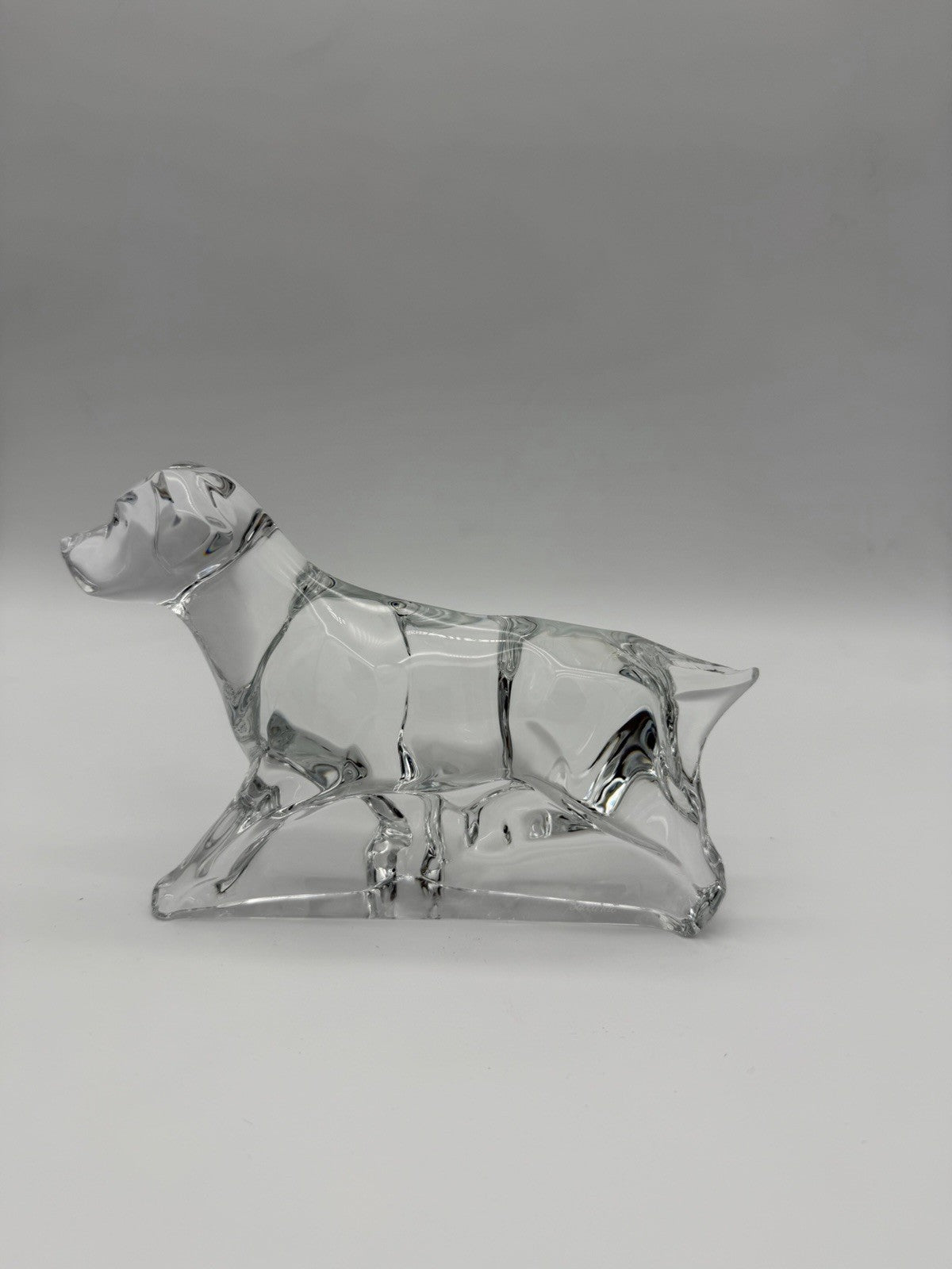 Baccarat France Crystal Clear Dog Labrador Retriever Figurine (Flawed)
