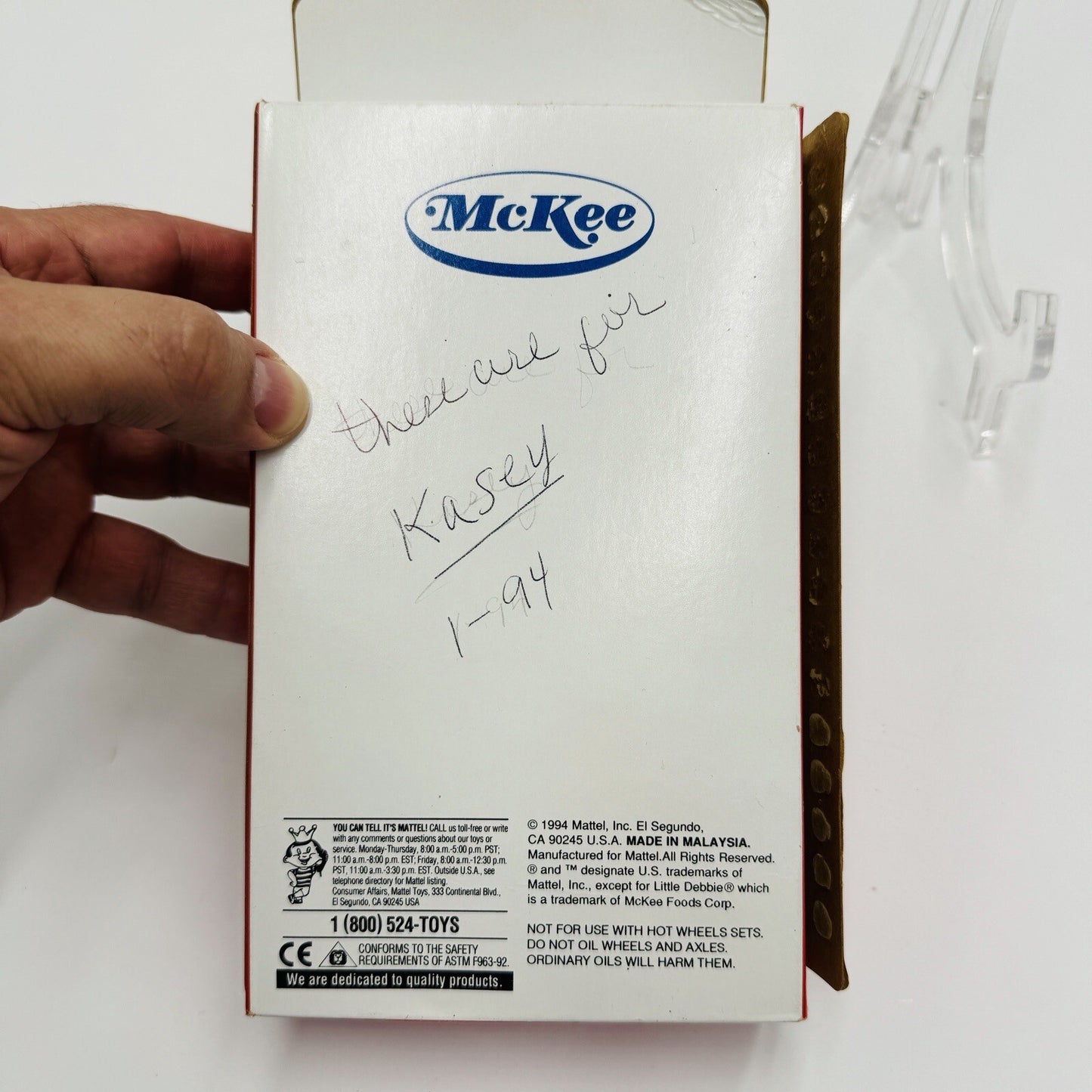 Mattel Hot Wheels Special Edition Little Debbie Snack Mackee 1994 Vintage