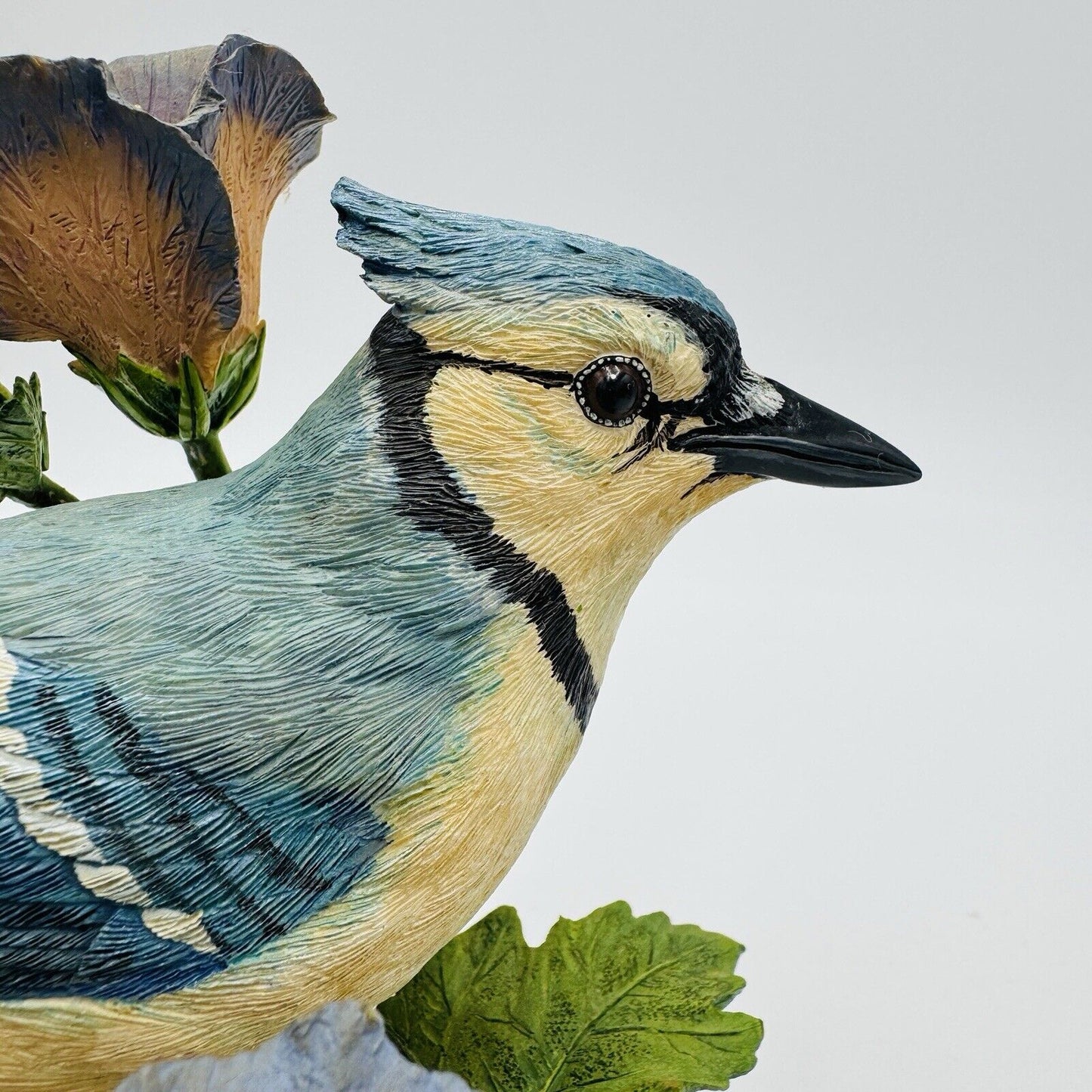 The Danbury Mint Collection Blue Jay Bird Figurine Glimpse of Summer by Bob Guge