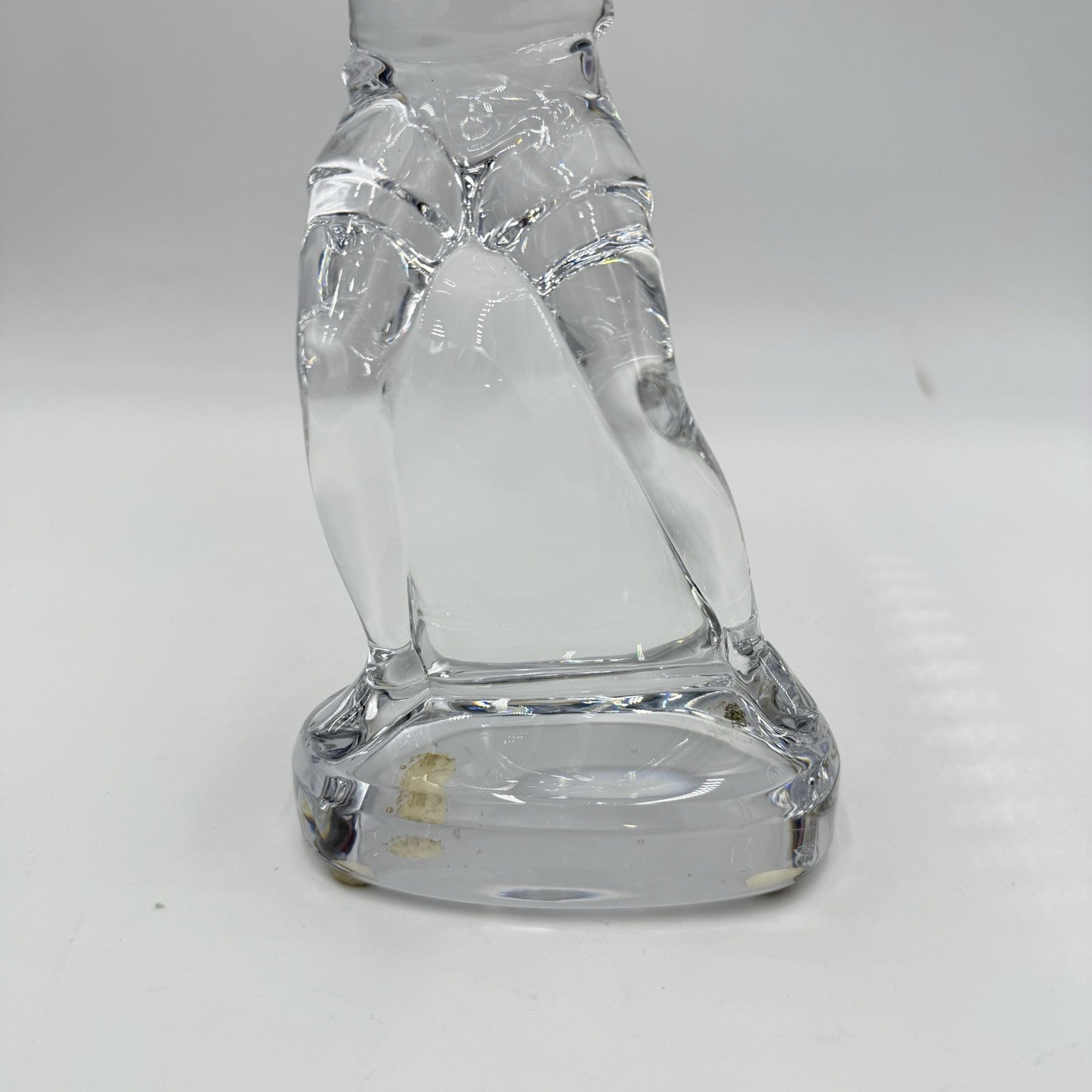 Baccarat France Crystal Tennis Player 9.5” Statue Figurine Clear Signed Vintage