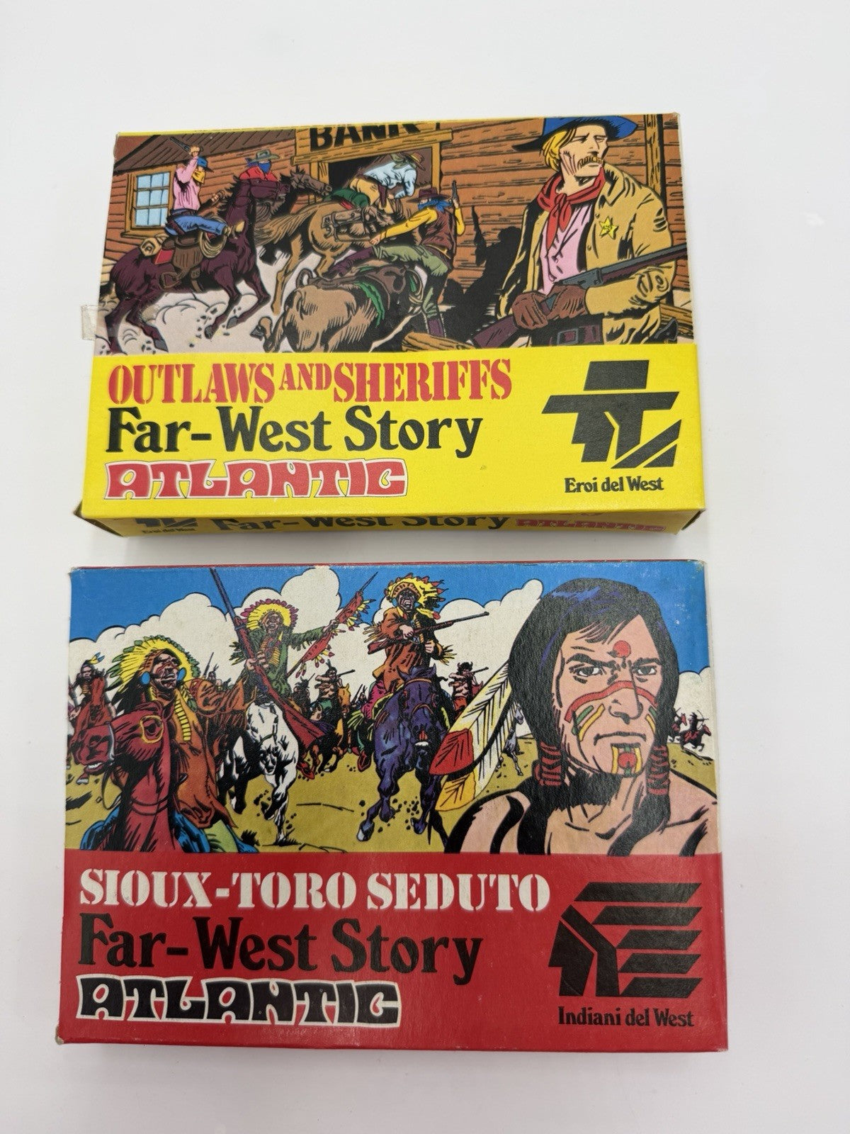 Atlantic of Italy 1109 & 1114 Outlaws & Sheriffs & Sioux-Toro Seduto Scale ho