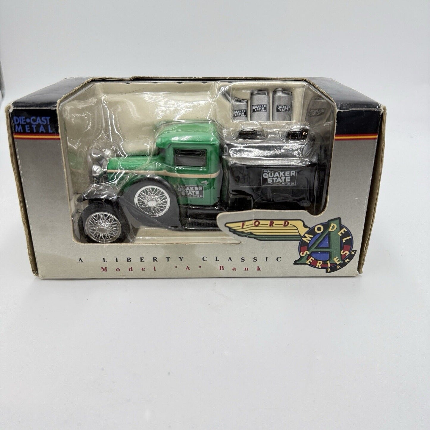 Rare Liberty classics quaker state motor oil diecast series bank Model Series A