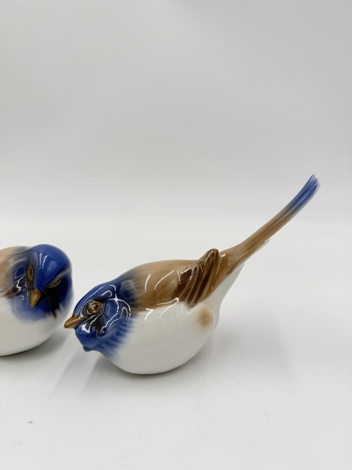 Bing & Grondahl Denmark Porcelain Pessimist & Optimist Titmouse Bird Figurines