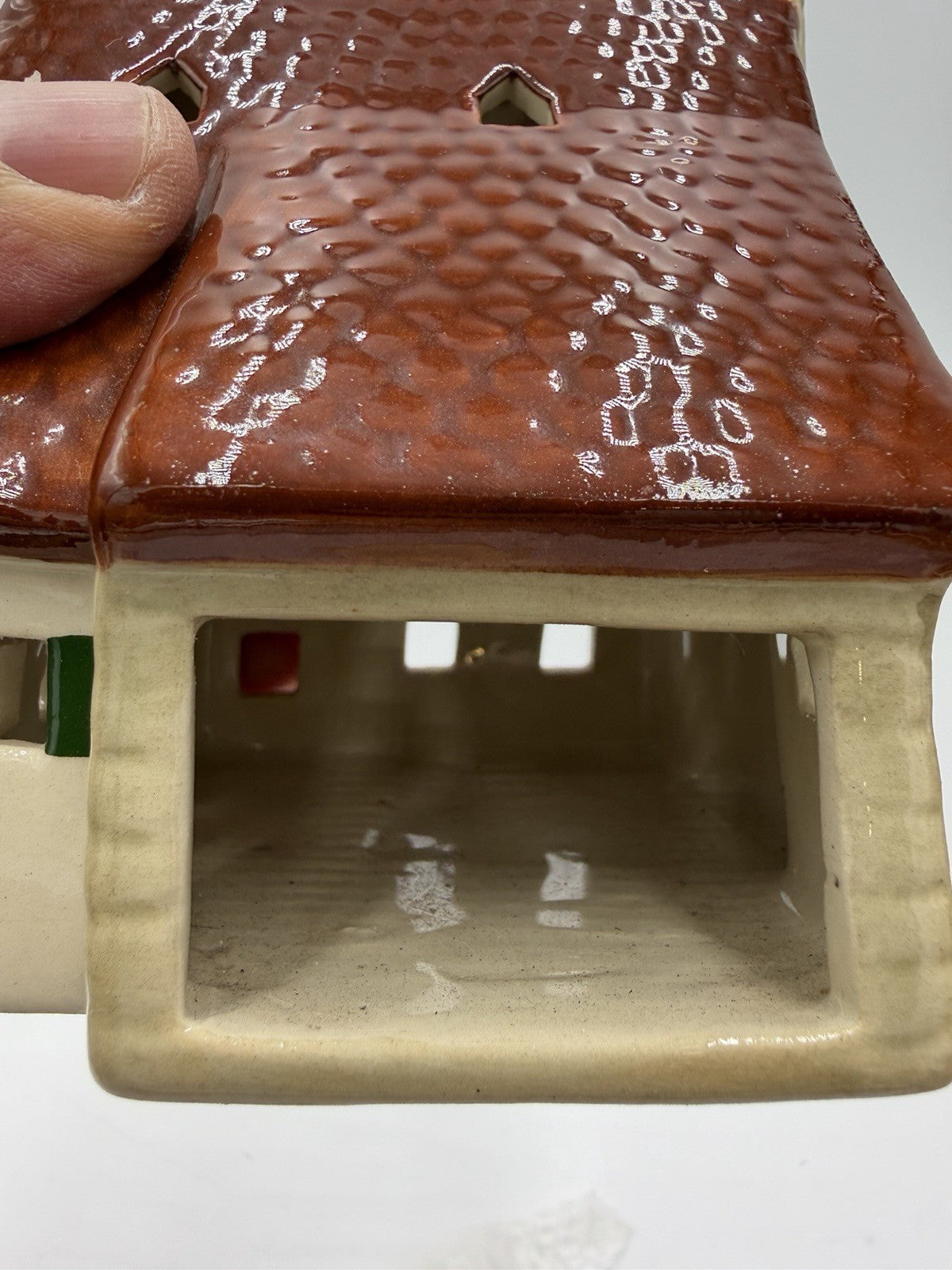 Ursula Leyk Lichthaus Ceramic 2010 house tudor Signed Tea Light Germany Vtg